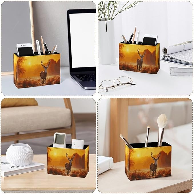 Famame Fall Deer Sunset Pencil Holder - Image 3