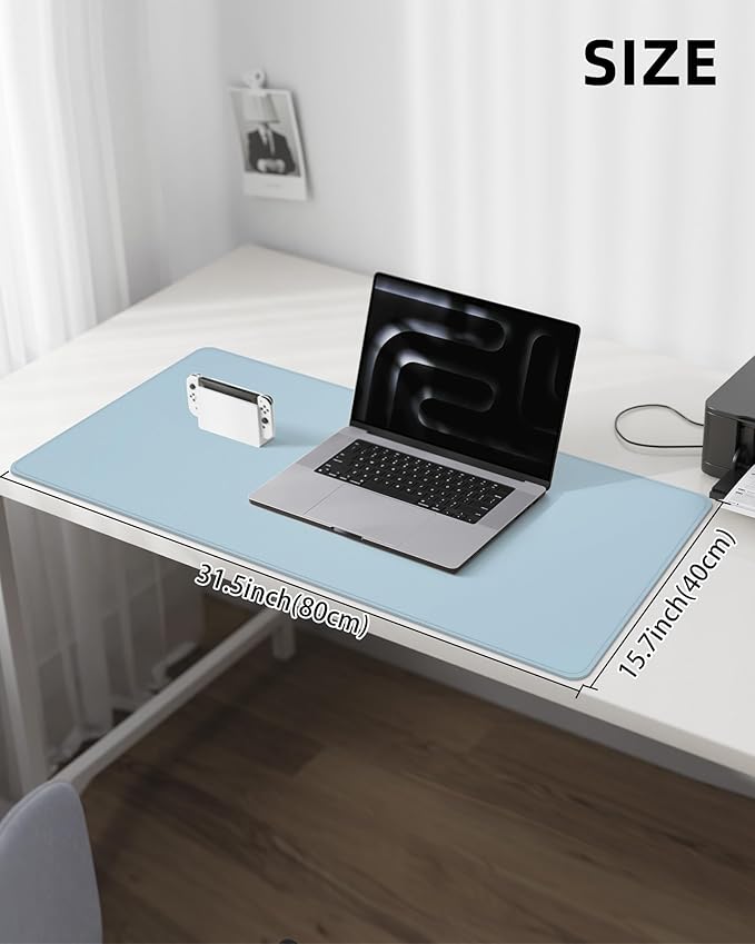 Leather Desk Pad Protector, Mouse Pad, Office Desk Mat, Non-Slip PU Leather - Image 5