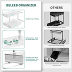 Beleeb Under Sink Organizer, Extra-Wide Upgrade, 2 Pack 2 Tier Metal Slide Out - Image 6