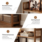 AnywaysWood 4 Tier Solid Wood Open Shelf Bookcase, Modern Wooden Display - Image 4