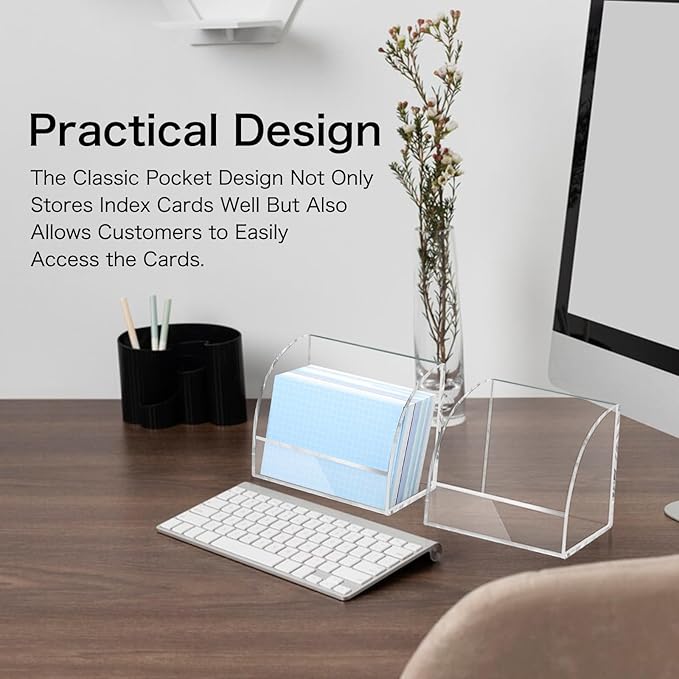 2 Pack Index Card Display Stand 3x5 Acrylic Card Holder - Image 5