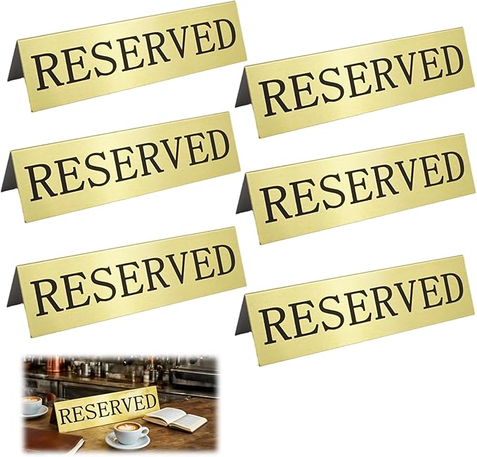6PCS Reserved Table Signs Set, Reserved Seating Signs by Unknown