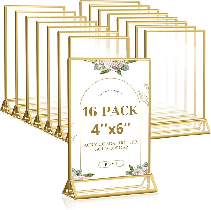 Smarpau 16 Pack 4x6 Acrylic Sign Holder by Smarpau