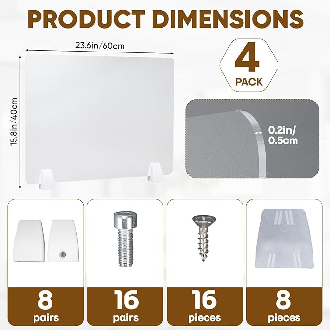 tonchean 4PCS Desk Dividers Office Partitions, Privacy Desk Panel Protective - Image 6