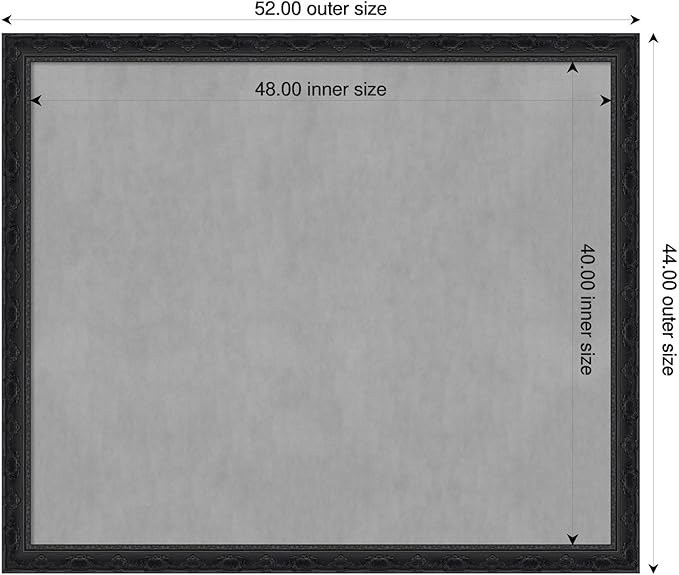 Amanti Art Black Framed Magnetic Board 44x52 Oversize Vision Board - Image 2