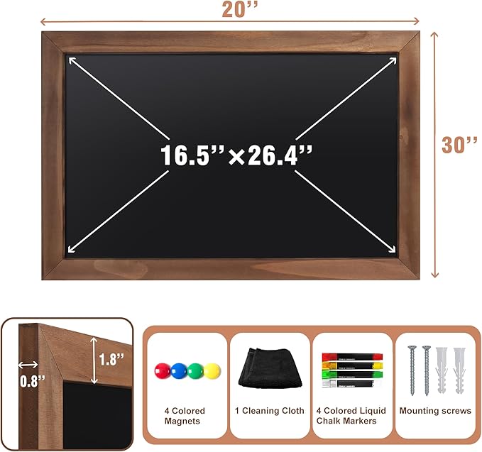 SELEAD 100% Real Wood Frame Magnetic Chalkboard Words Sign - Image 8