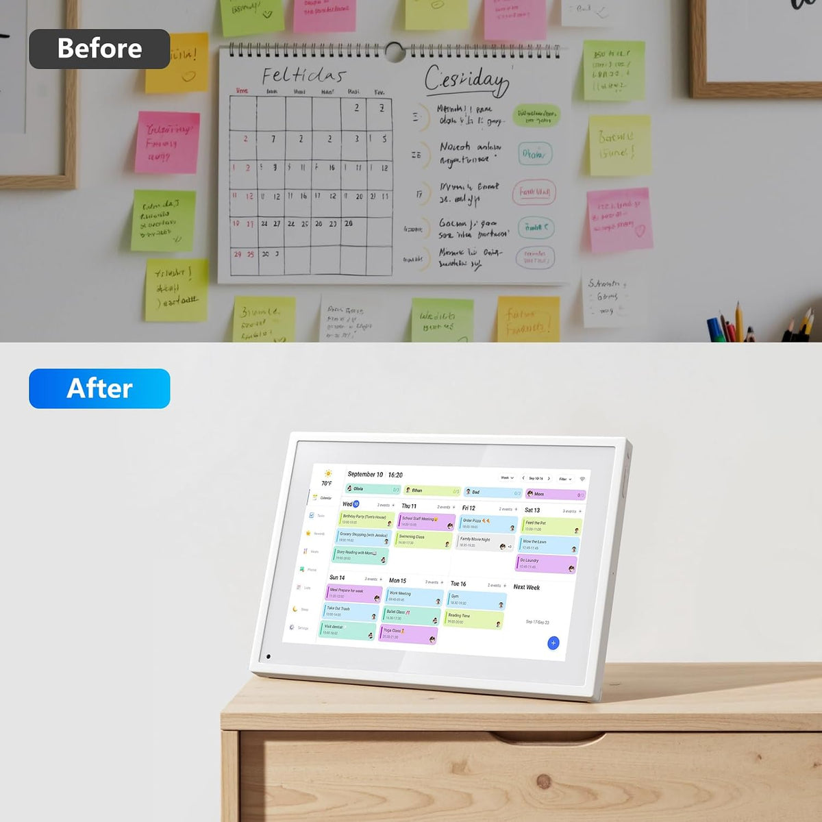 Digital Calendar, 10.1 Inch Smart Electronic Desk Calendar & Chore Chart,...