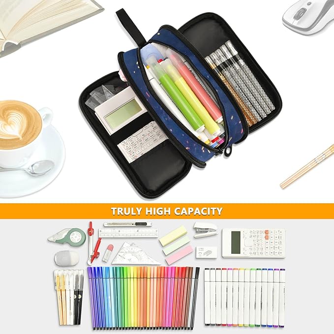 Cat Astronaut Pencil Case Box Boys Girls Large Pencil Pouch - Image 5