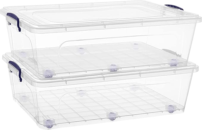 Superio Storage Bins with Lids, Stackable Totes, BPA Free, Odor Free, Organizer by Superio