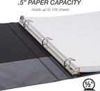 Samsill Durable .5 Inch Binder, Made in the USA, Round Ring Customizable Clear - Image 3