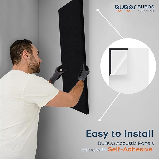BUBOS 2 PCS Acoustic Panels, 47.2''x11.8'' Fabric Soundproof Wall Panels - Image 8
