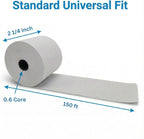 2 1/4" x 150' White Adding Machine Paper Rolls – One Ply Register/Calculator/10-Key Paper for Printing Calculators and Registers – 16 Rolls