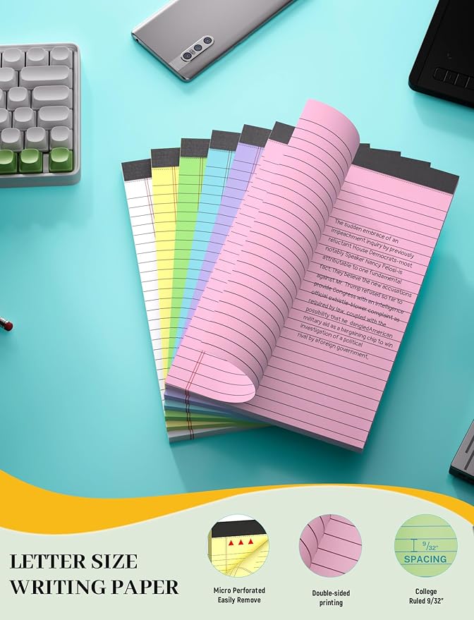 Colored Note Pads 5x8, 48 Pack Pink Small Legal Pads 5x8, College Ruled Small - Image 2