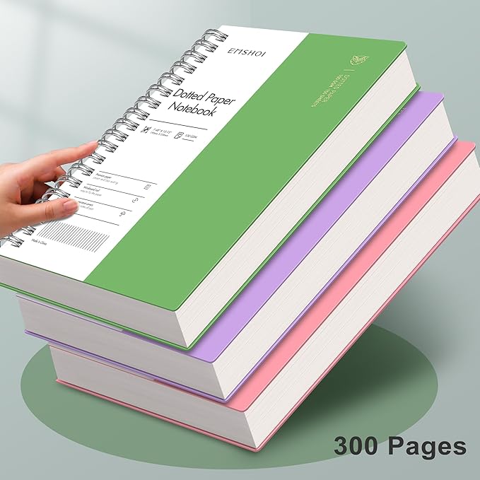 EMSHOI B5 Spiral Dotted Notebook, 7.48"x10.15" Dot Grid Journal, 150 Sheets/300 - Image 4