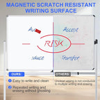 Mobile Magnet Whiteboard with Stand 60x36 Double-Sided Dry Erase Board with - Image 3