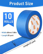 KIWIHUB 10 Rolls Painters Tape 2 inch Wide, Wall Painting, Home Improvement - Image 8