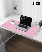 Pink Desk Mat, PU Leather Desk pad Large Mouse Pad, Non-Slip Desk Pad, - Image 5