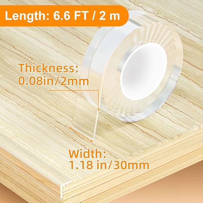 Clear Soft Corner Protectors for Furniture Strip, 1.18 in x 6.6 FT, Sharp Edge - Image 2
