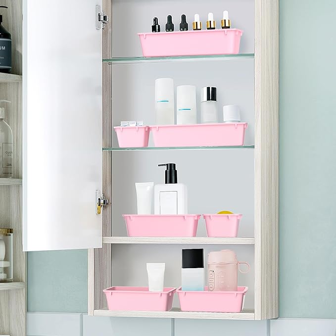 WOWBOX 25 PCS Plastic Drawer Organizer Set, 4 Sizes Desk Drawer Divider - Image 5
