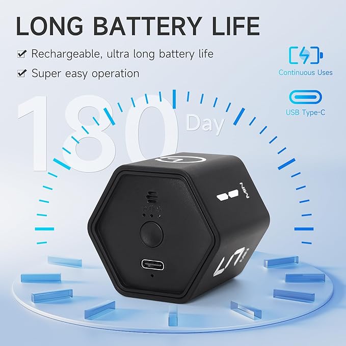 Exlliy Productivity Timer 1, 60 Minutes Preset, Desk Cube Timer - Image 3