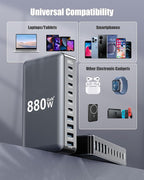 880W USB C Charger Block, 10-Port USB C Charging Station GaN IV Travel - Image 3