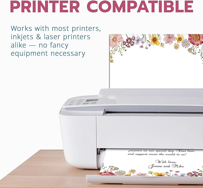Flower Paper Stationery, Floral Letterhead Paper 8.5 x 11 Inches, 50 Sheets - Image 3