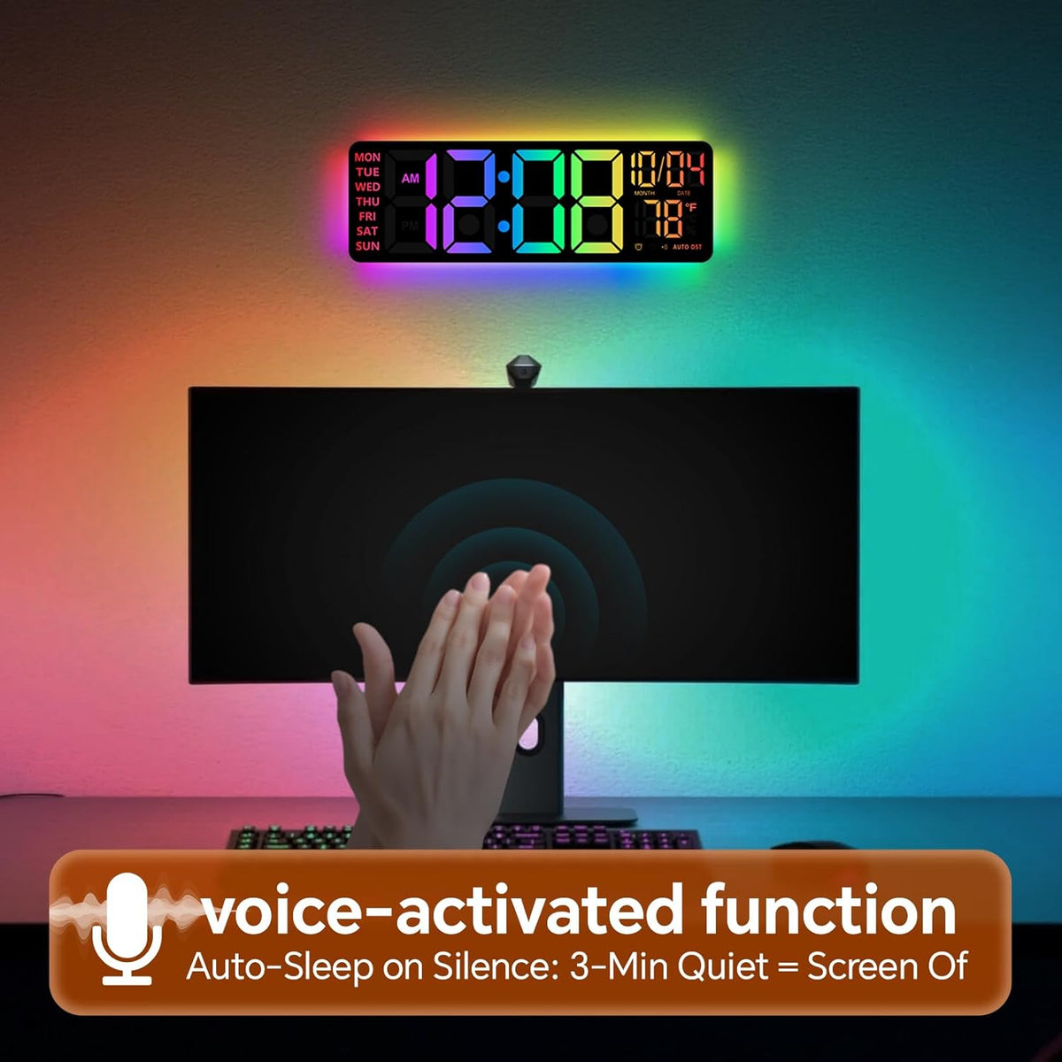 yisile 16 inch rgb led digital wall clock, package contents