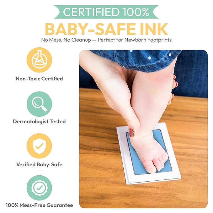 Clean Touch Ink Pad for Baby Handprints and Footprints – Inkless Infant Hand & - Image 3