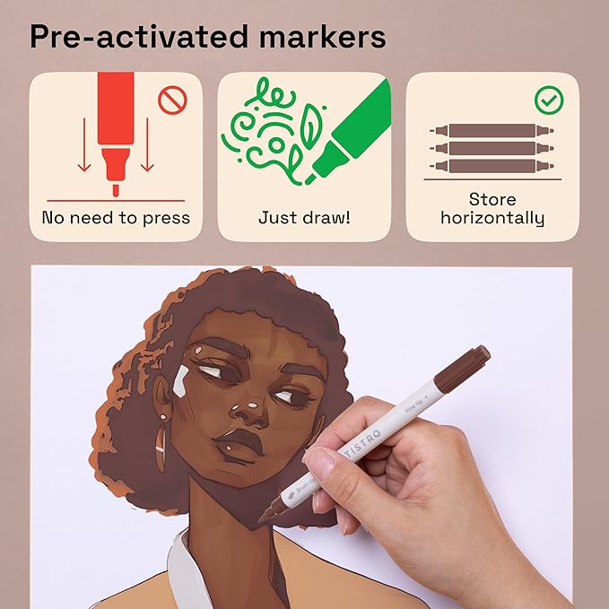 ARTISTRO 24 Skin Tone Acrylic Paint Markers - Image 7