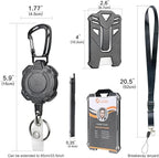 AIDSOTOU Badge Holder Retractable Clip Heavy Duty Carabiner Badge Reel Keychain - Image 4