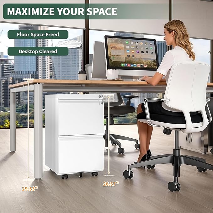 TEEALUBAN 2 Drawer File Cabinet - Image 4