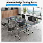 Goakwwuz Conference Room Table, Folding Conference Tables, Thicken Grey Tabletop - Image 3