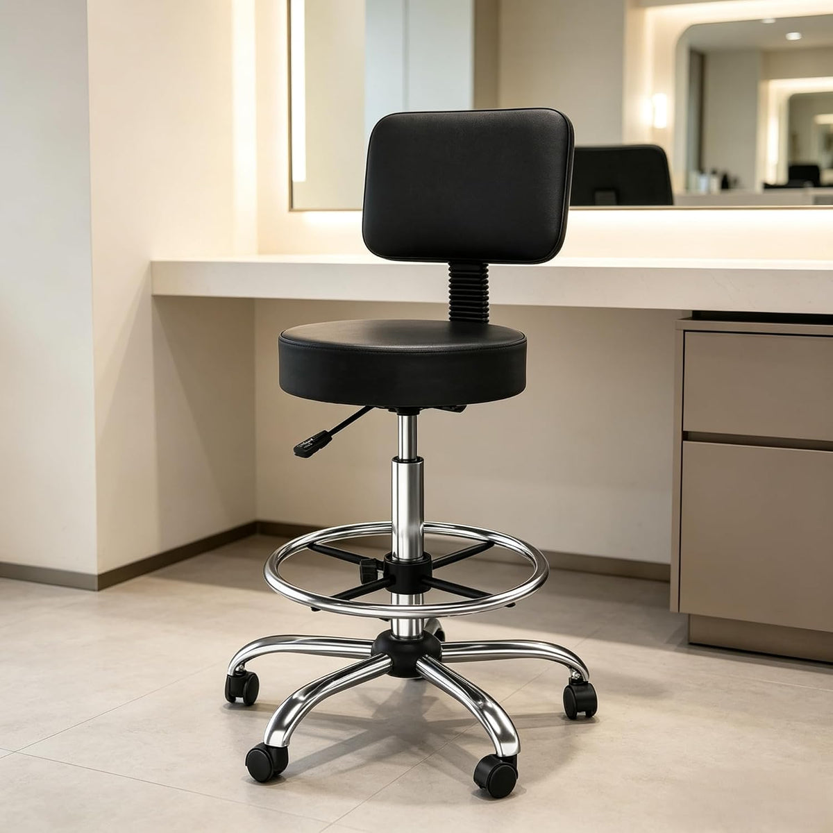 OmySalon Drafting Chair,Ergonomic Office Desk Chair with Back Support,Tall Ad...