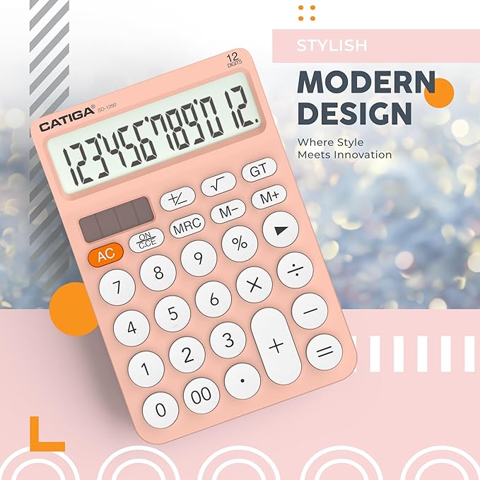 CATIGA 12 Digit Desktop Calculator Basic Desk Calculator - Image 7