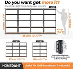 HOMEDANT 35.9" W 5 Tier Heavy Duty Garage Shelving Adjustable Metal Rack - Image 7
