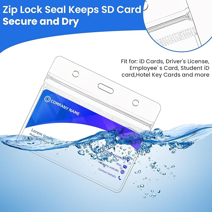 300 Pieces Clear Plastic Horizontal Name Badge ID Card Holders Horizontal Name - Image 3