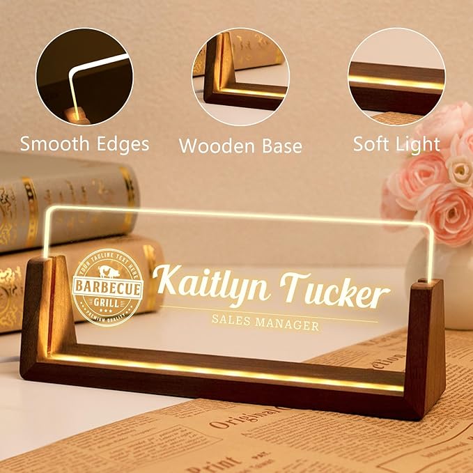 Desk Name Plate Personalized, Custom Office Light Up Name Plate - Image 4
