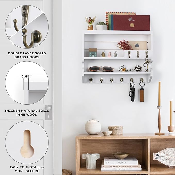 Mutsault Key Holder for Wall, Mail Organizer Wall Mounted - Image 6