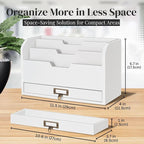 Flexzion 3 Tier Wooden Desk Organizer - Image 6
