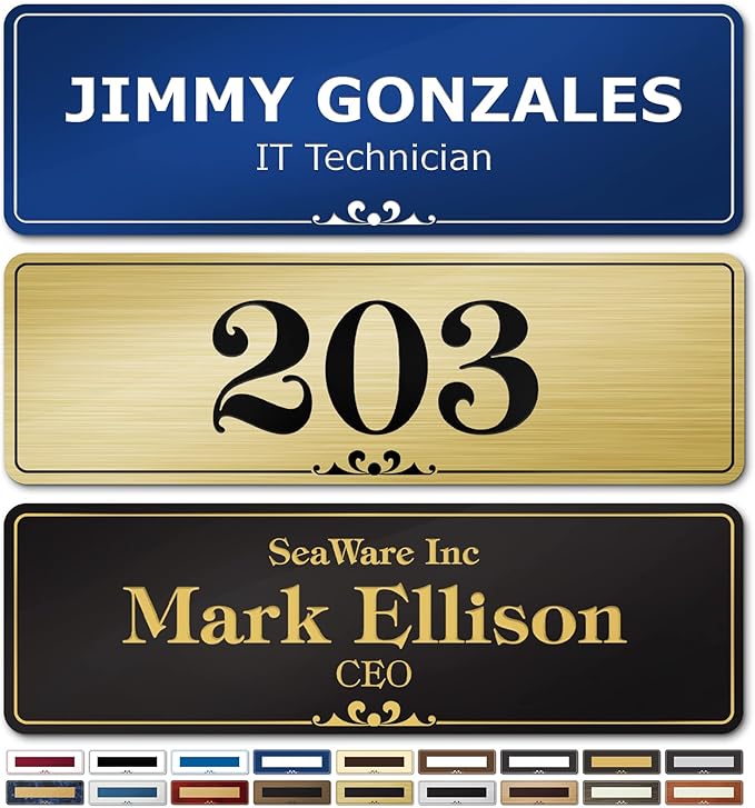 Name Plates for Doors, Custom Office Door Signs, Personalized Wall Plaques by MySignCenter
