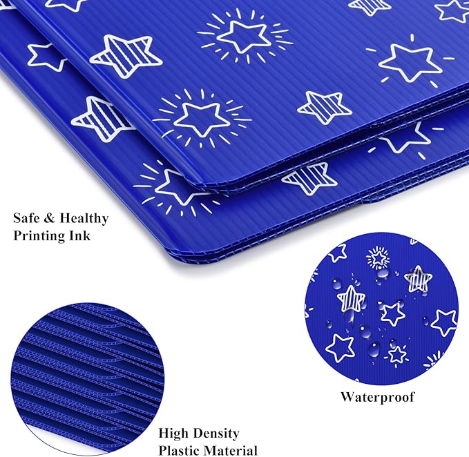Blue 24-Pack Desk Dividers for Students, Waterproof Plastic Study Carrel Divider - Image 3