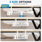 Extra Large Under Desk Cable Management, Cinati 25" Wire Organizers No Drill - Image 2