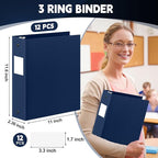 Henoyso 12 Pcs 3 Ring Binder 2 Inch Round Fits Letter Size 8.5'' x 11'' Paper - Image 2
