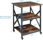 Fannova 23.6 x 23.6 Inches Large Printer Stand, 3 Tier Square Printer Table - Image 3