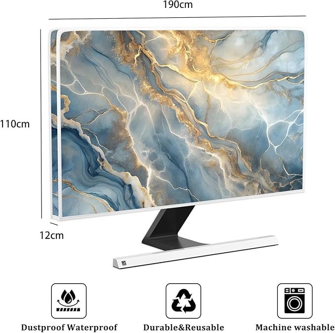 Baocicco Gold Blue Waterproof Screen TV Cover 80 Inch Modern Full Body Covers - Image 2
