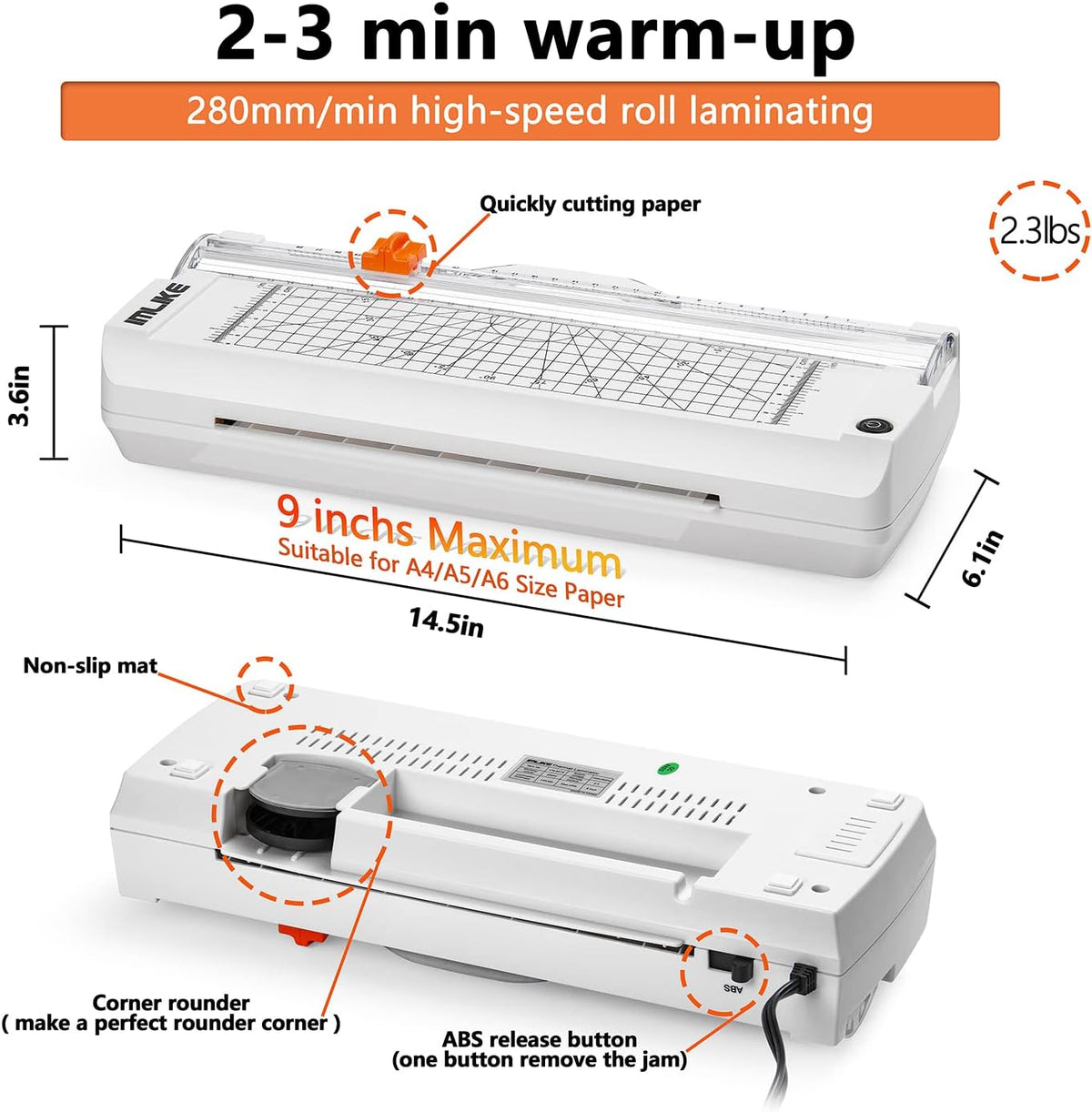 IMLIKE A4 Laminator Machine With Paper Trimmer: 6 in 1 Hot Laminator, 10 Shee...