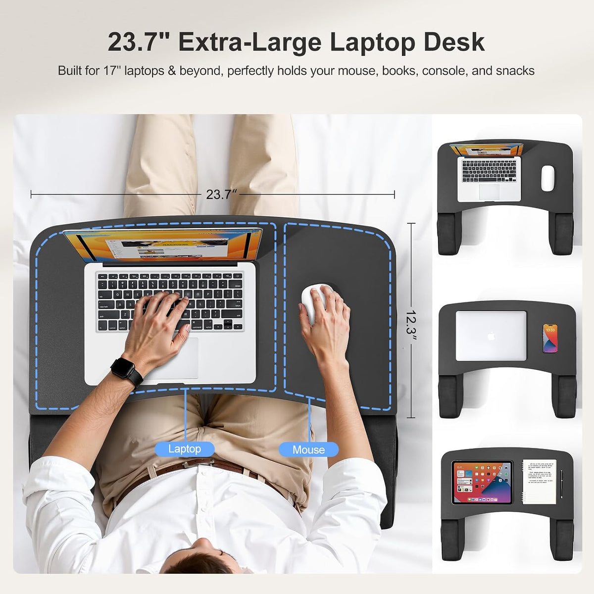 OPTIXCELL Lap Desk with Arm Rest, Ergonomic 17" Laptop Desk for Bed &amp...