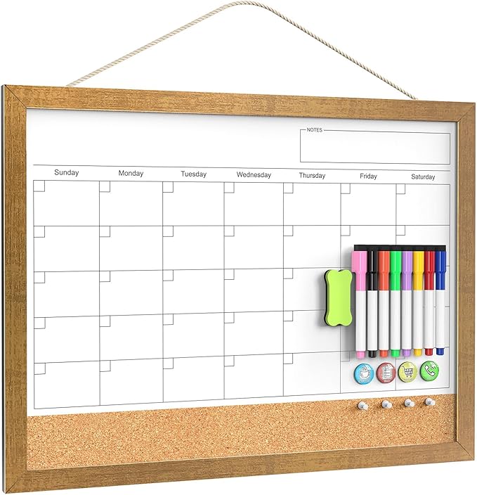 Calendar Whiteboard for Wall, 18x24 Inches White Board Calendar Dry Erase by Tankee