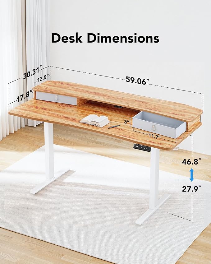HUANUO 60″ x 30″ Electric Standing Desk - Image 3