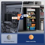 yizosh metal storage cabinet with lock - 72", front angle view